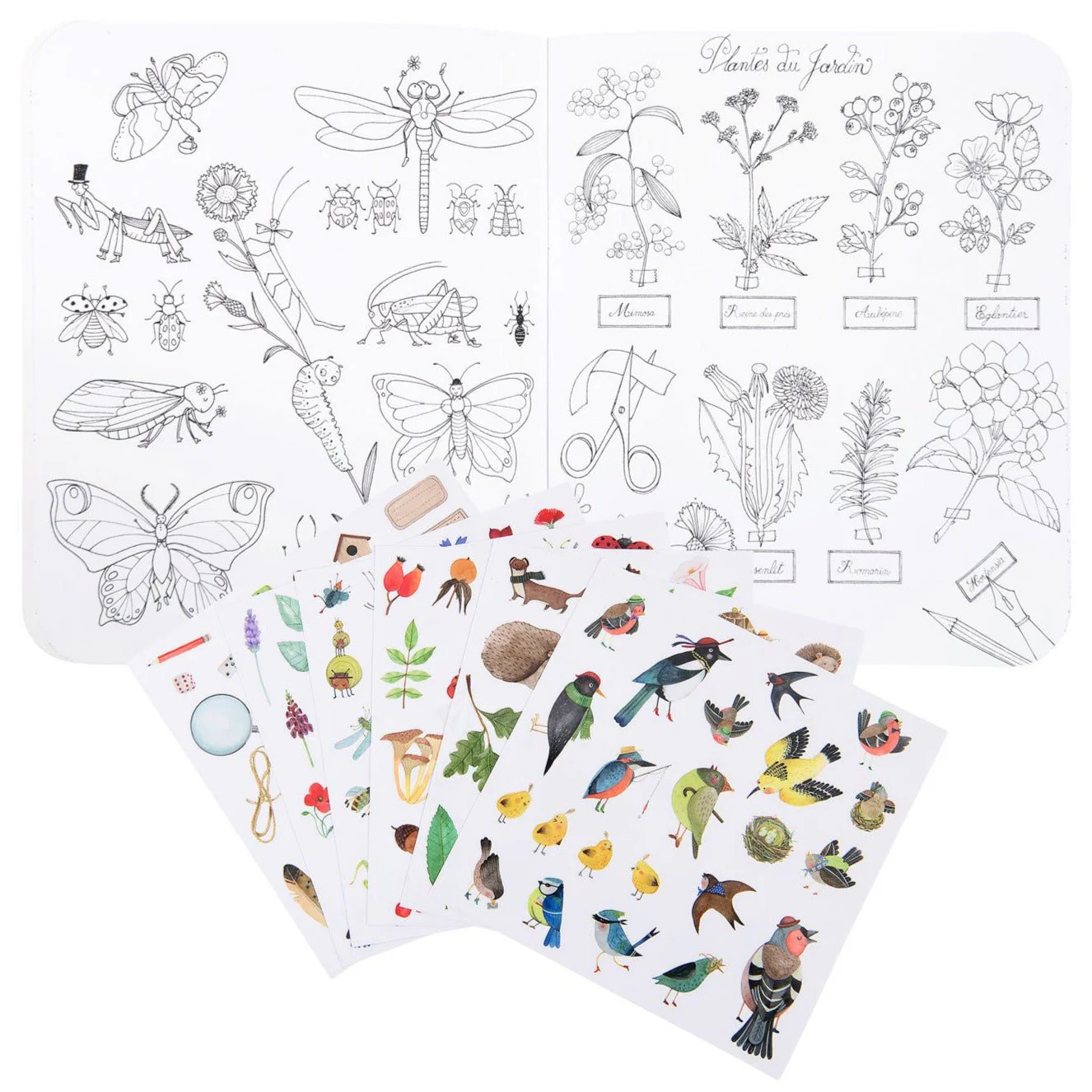 Kleurboek met 148 stickers Le Botaniste Le jardin du Moulin - Image 3