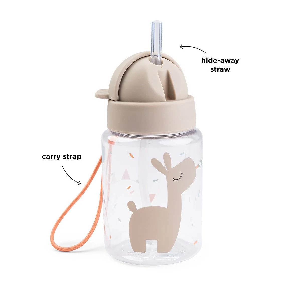 Drinkfles met rietje Celebration Sand - 280 ml - Image 4