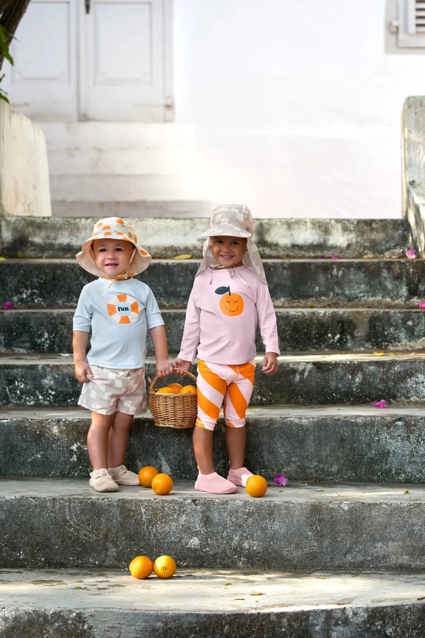 Zonnhoedje Sun Protection Bucket Hat Orange Sea Salt - Image 3