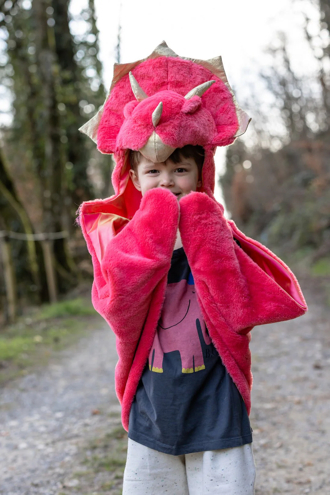 Verkleedcape Triceratops Cuddle Cape Red - Image 2