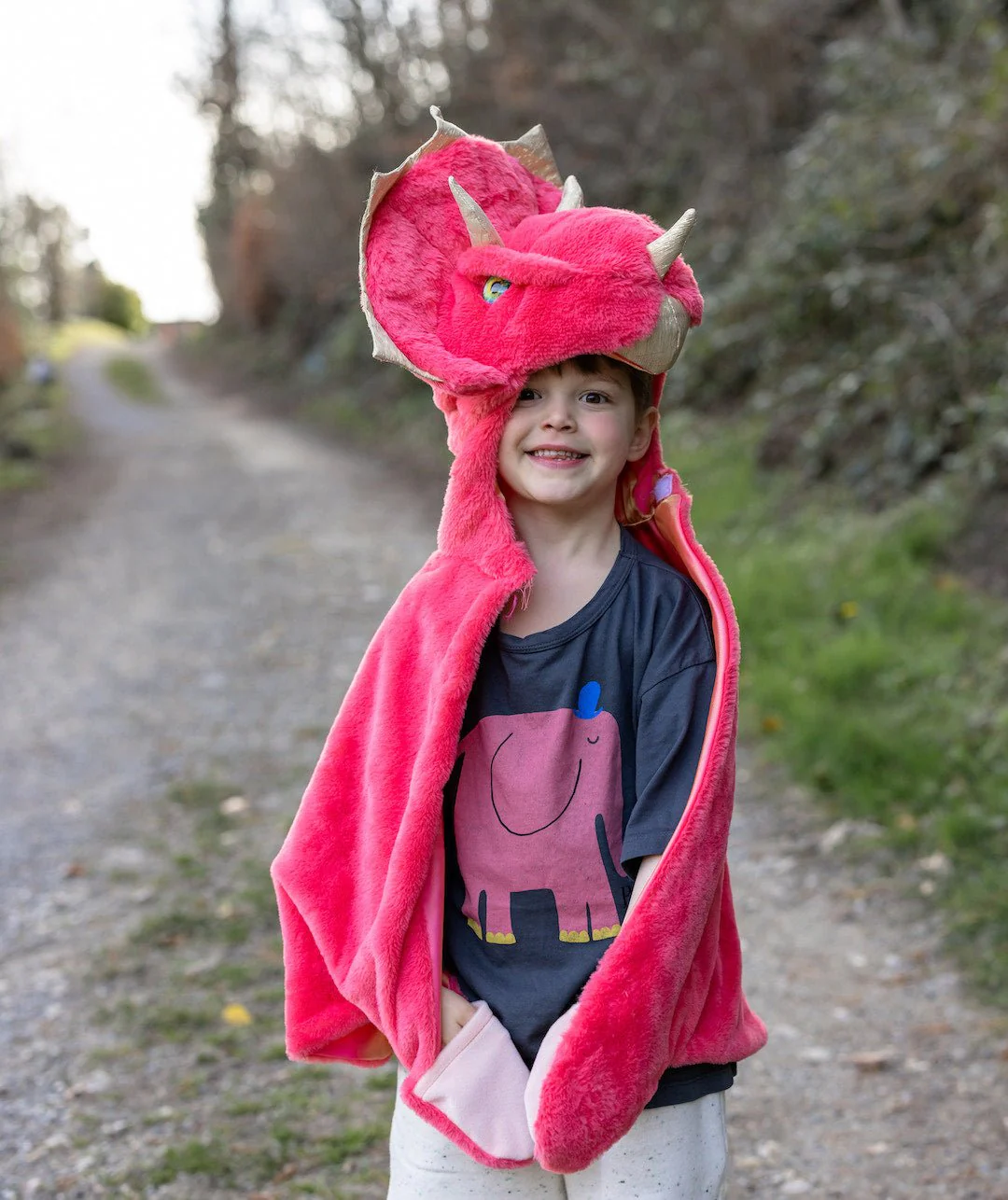 Verkleedcape Triceratops Cuddle Cape Red - Image 4