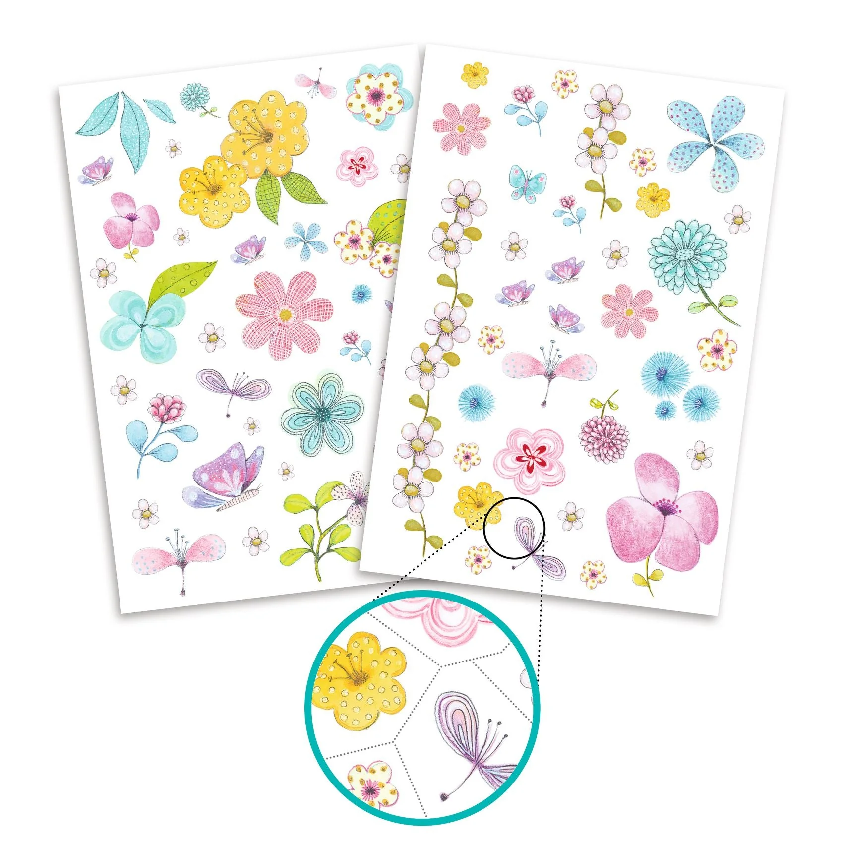 Tattoos Veldbloemen met glitters - set van 50+ - Image 3