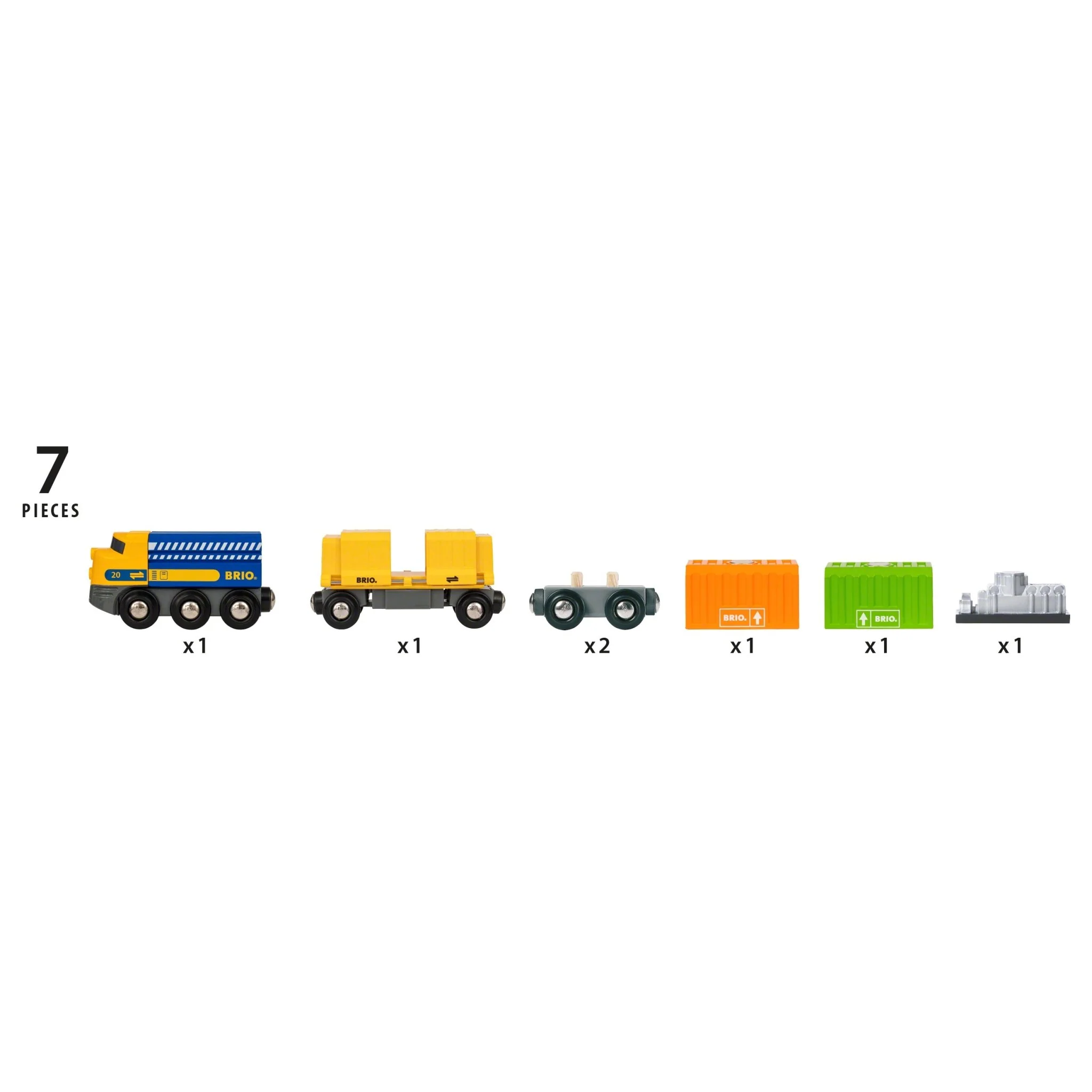Speelgoedtrein Three-Wagon Cargo Train - 7 onderdelen - Image 6