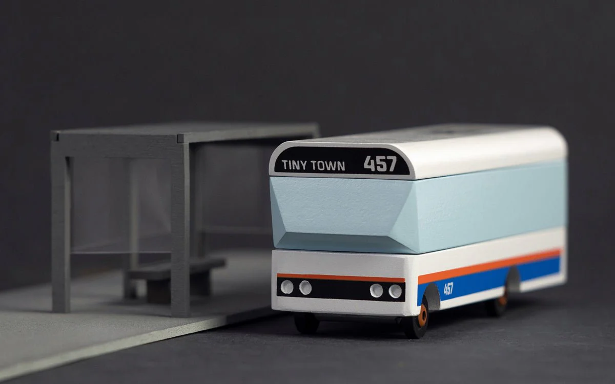 Tiny Town Bus (T457) 13,3X4,1X4,6Cm, Wooden Diecast, In - Image 4