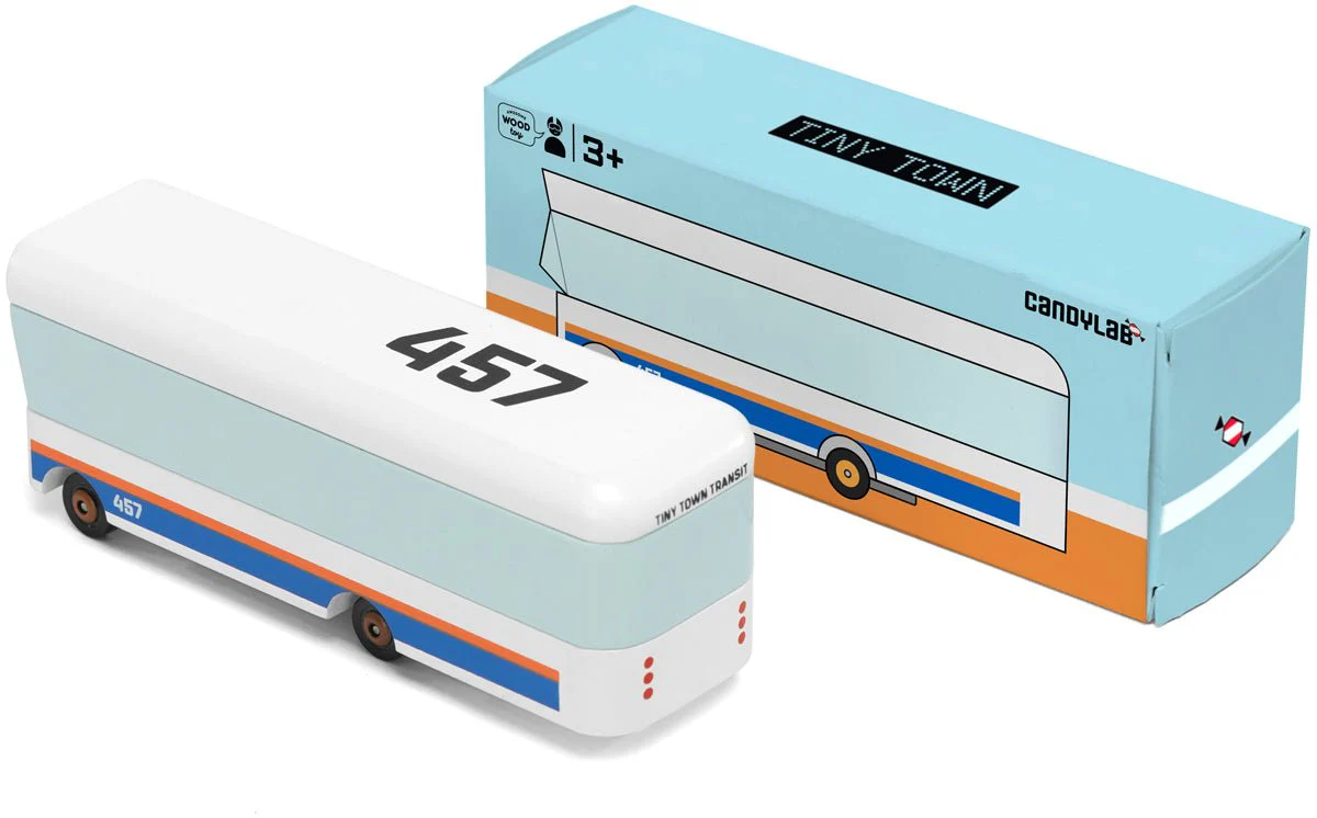 Tiny Town Bus (T457) 13,3X4,1X4,6Cm, Wooden Diecast, In - Image 5