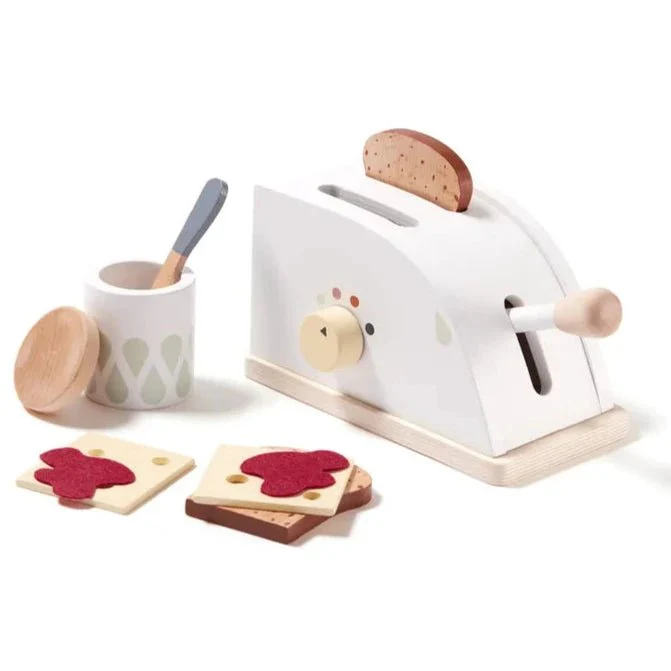 Houten speelset Toaster met accessoires