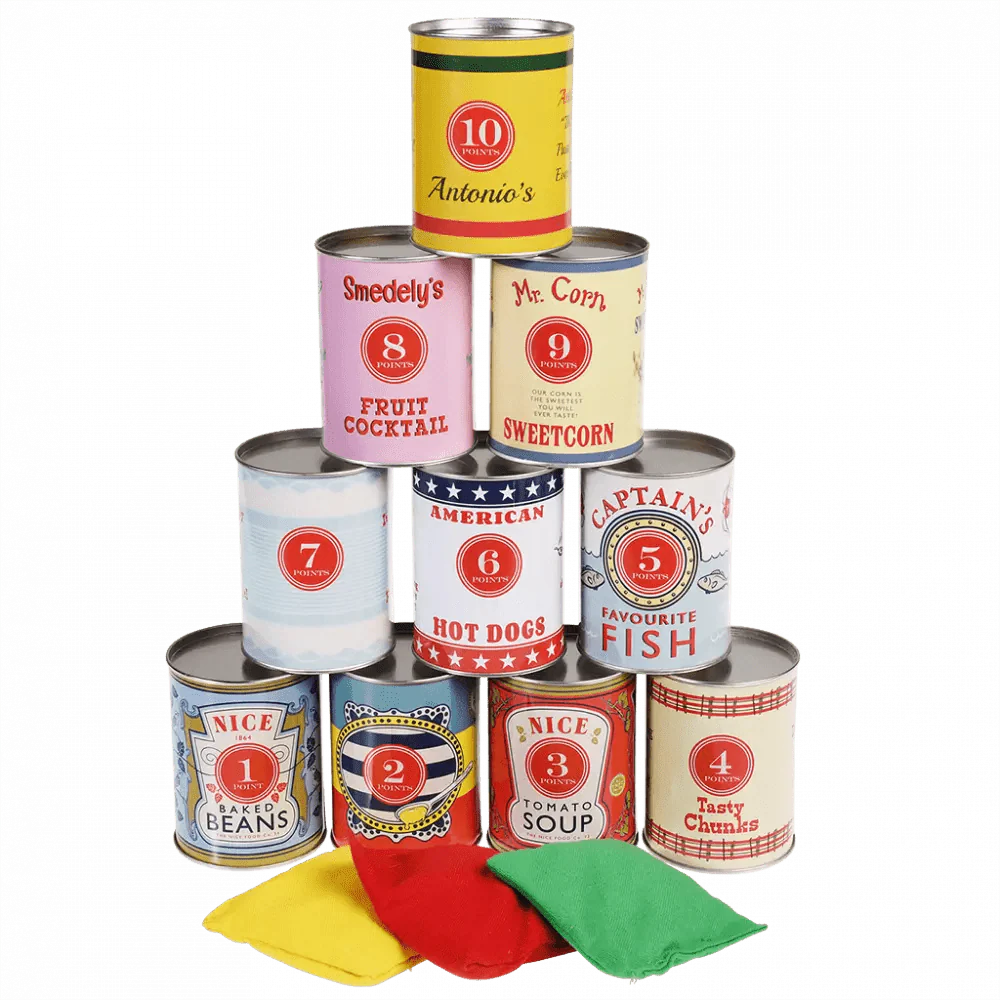 Werpspel met blikken - Traditional Tin Can Alley Game