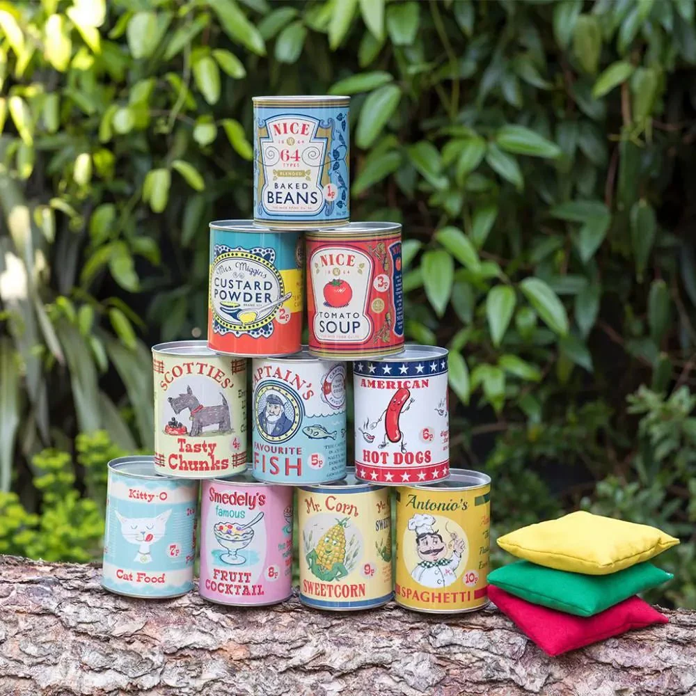 Werpspel met blikken - Traditional Tin Can Alley Game - Image 2