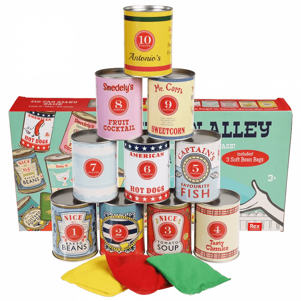 Werpspel met blikken - Traditional Tin Can Alley Game - Image 3