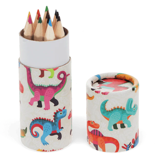 Tube met 12 kleurpotloodjes - Baby Dinos