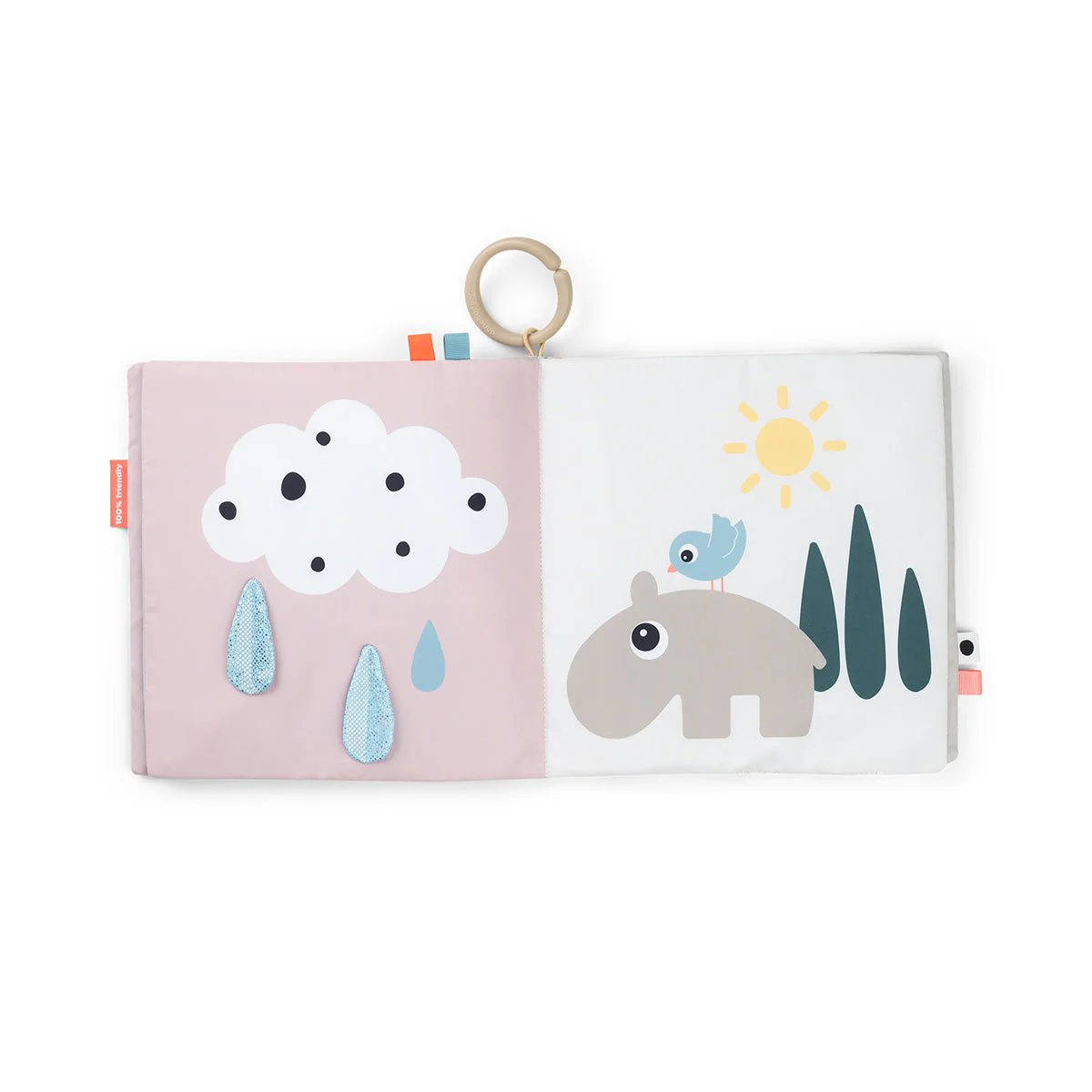 XL babyboekje Tummy Time Soft Book - Deer friends Colour Mix - Image 5