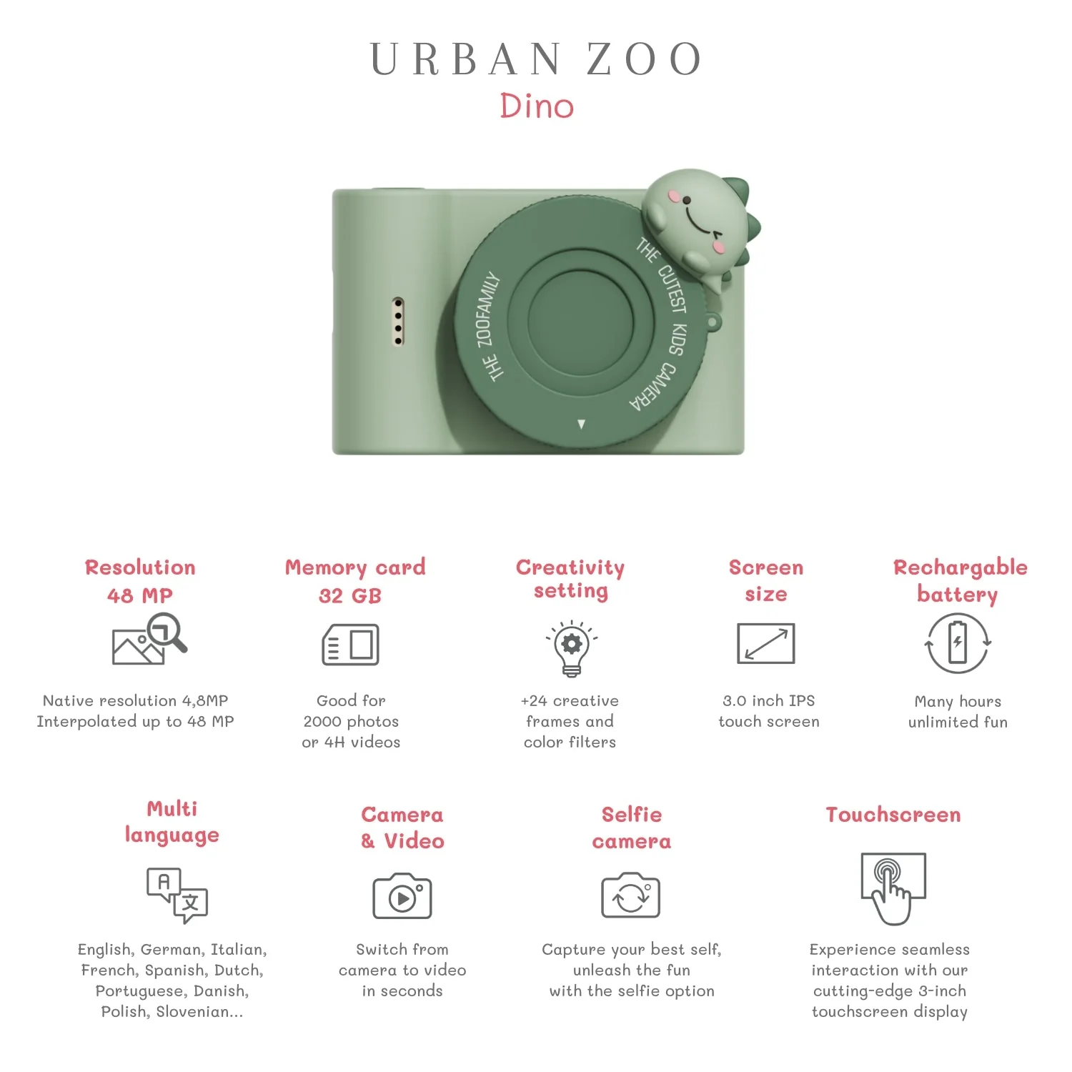 Digitale camera Urban Zoo Dino Green - Image 9