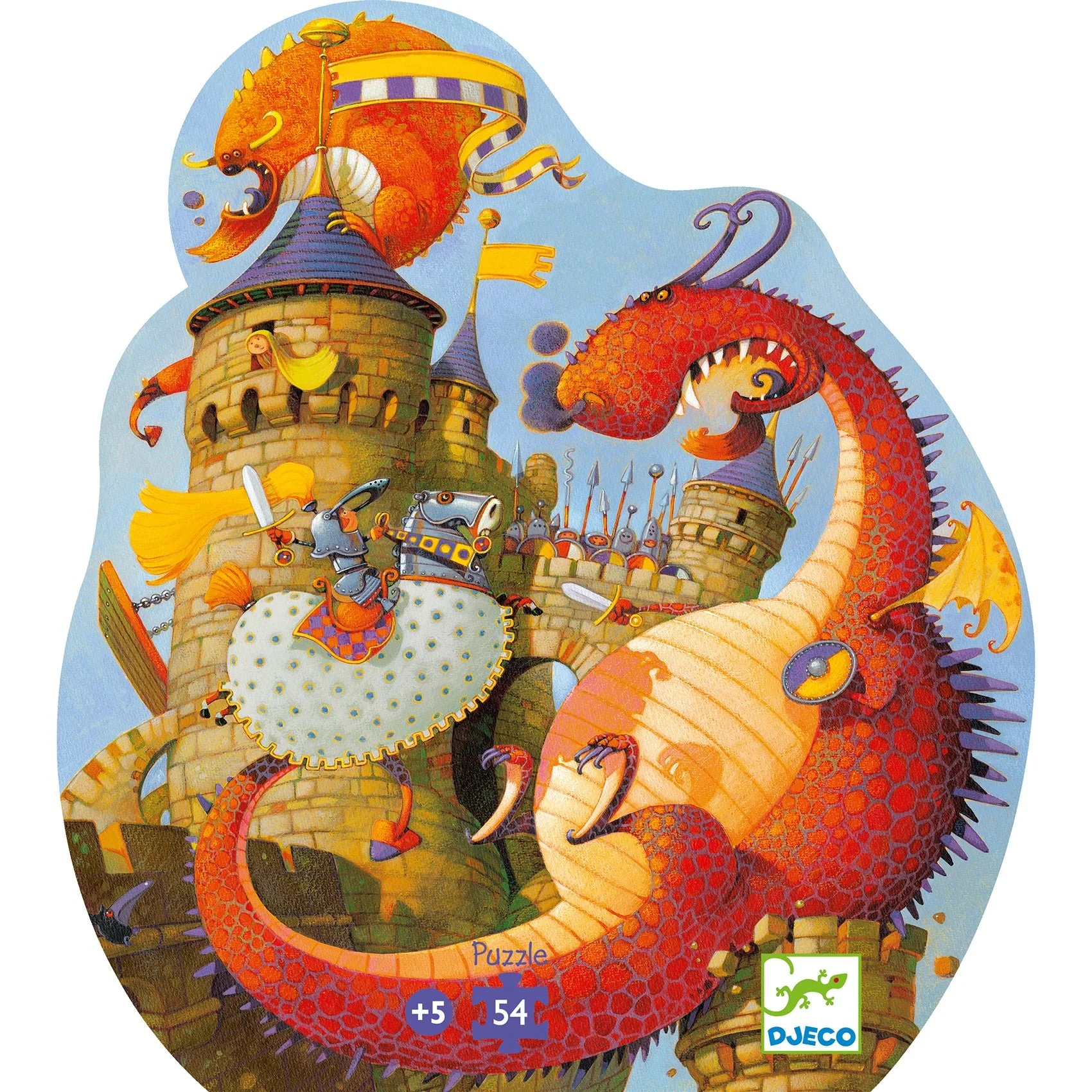 Puzzel in silhouetdoos Vaillant et le Dragon - 54 stukjes - Image 5