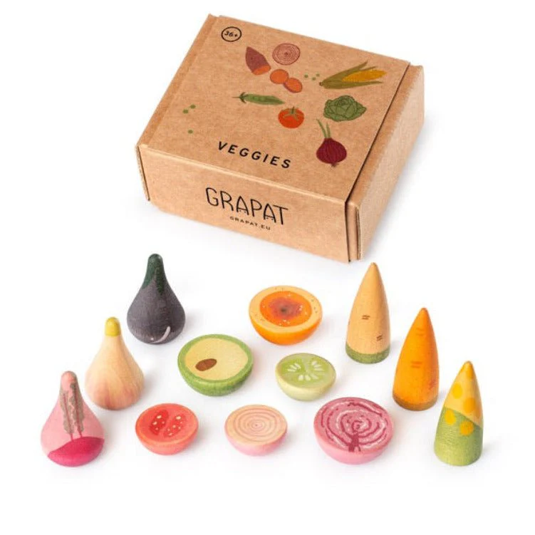 Houten groenten Veggies - set van 12