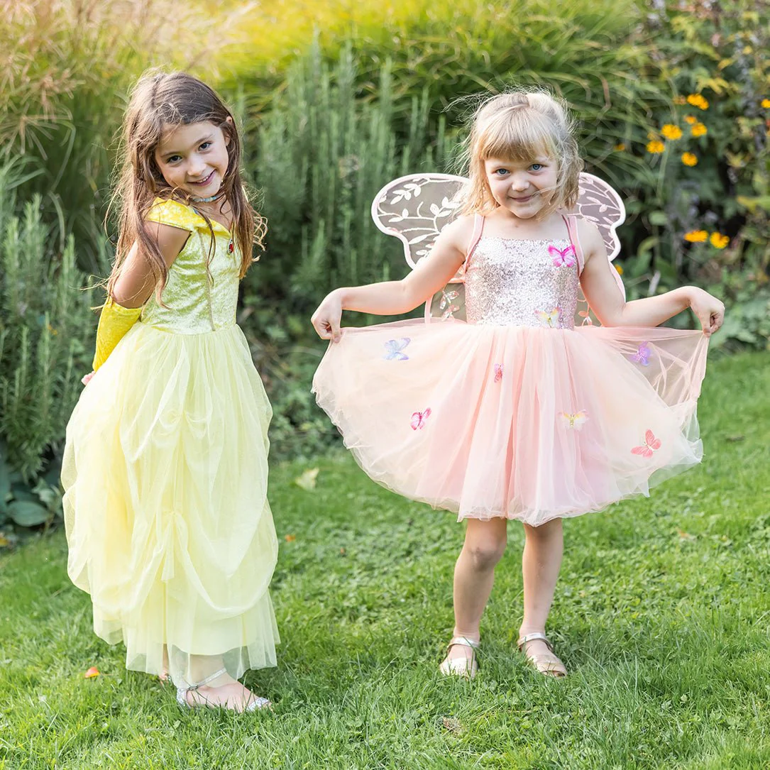 Verkleedjurk Velvety Soft Yellow Princess Gown with Arm Warmers - Image 6