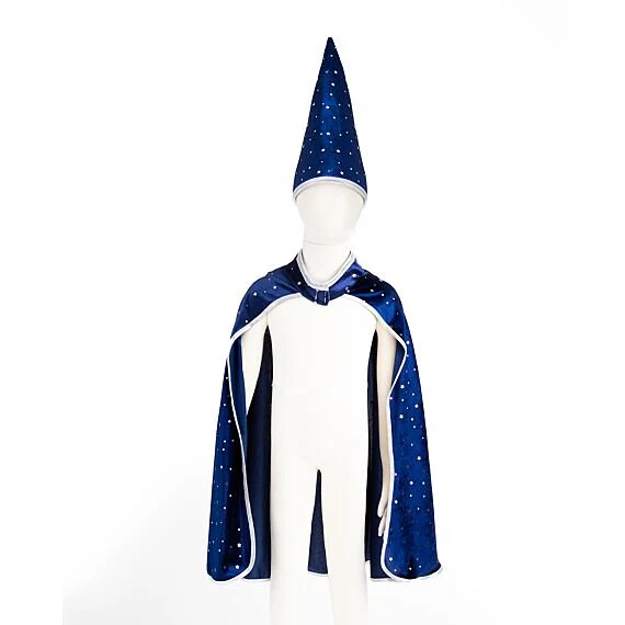 Verkleedcape En Hoed Blauwe Tovenaar - Image 6