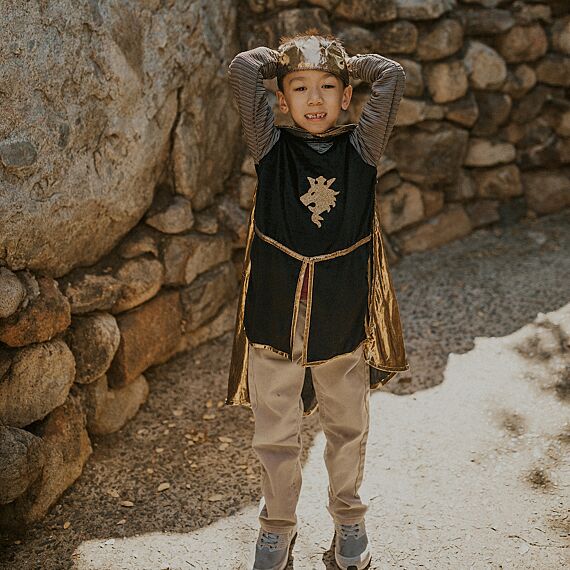 Verkleedset Ridder - Gold Knight Tunic/Cape/Crown - Image 3