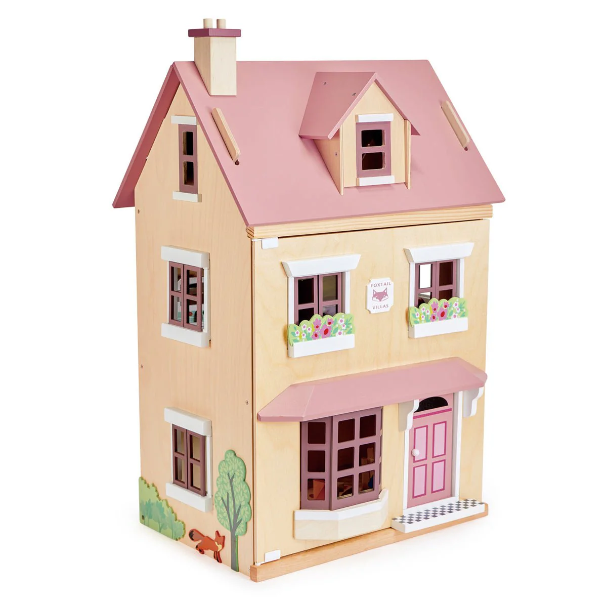 Houten poppenhuis Foxtail Villa met set meubels - Image 3