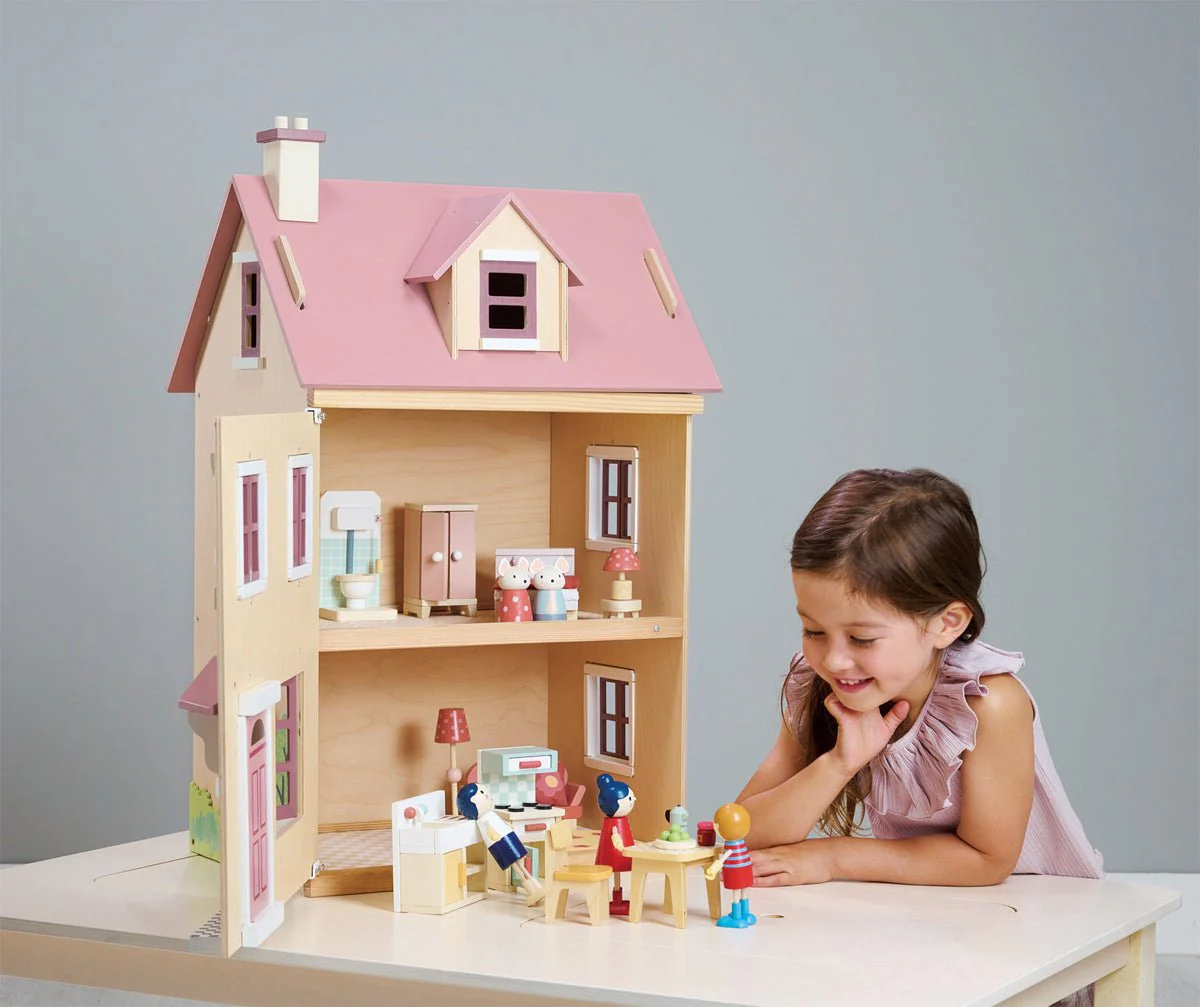 Houten poppenhuis Foxtail Villa met set meubels - Image 4