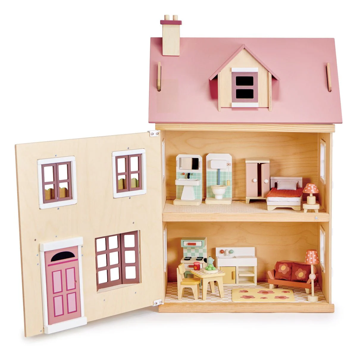 Houten poppenhuis Foxtail Villa met set meubels - Image 5