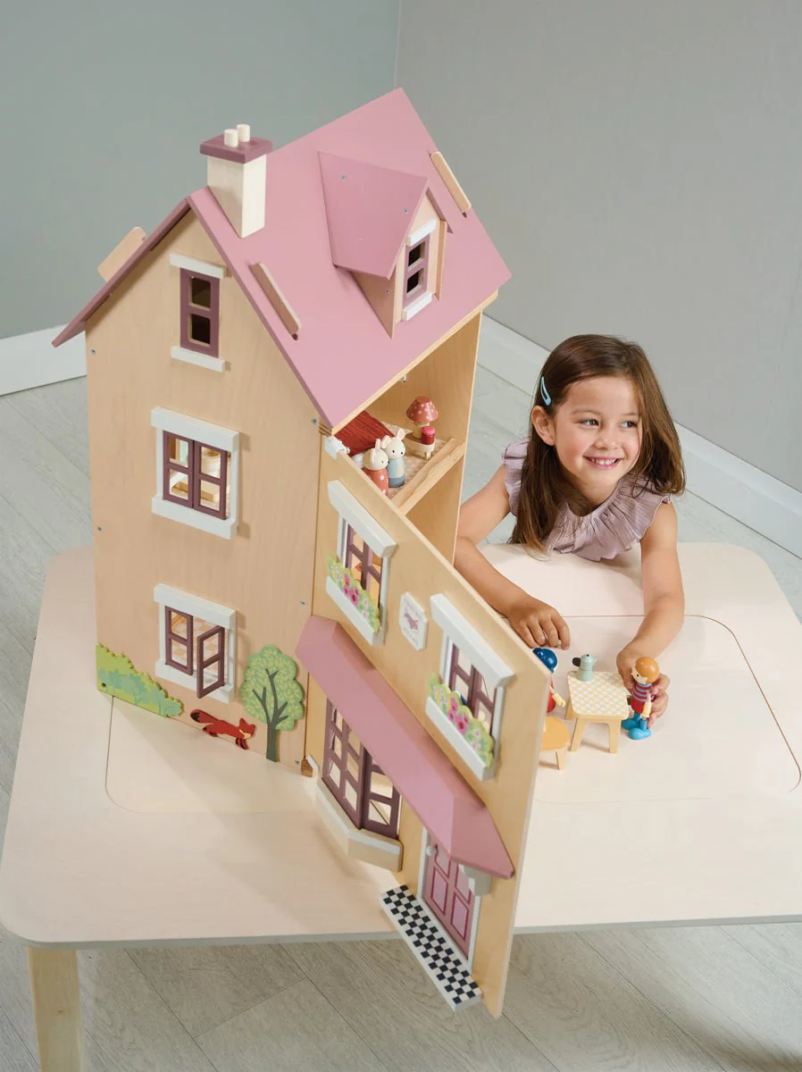 Houten poppenhuis Foxtail Villa met set meubels - Image 7