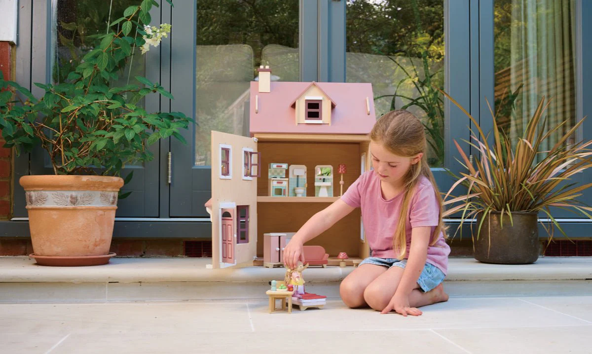 Houten poppenhuis Foxtail Villa met set meubels - Image 9