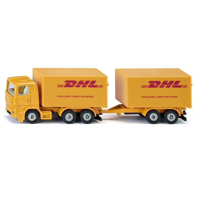 Vrachtwagen met aanhanger DHL