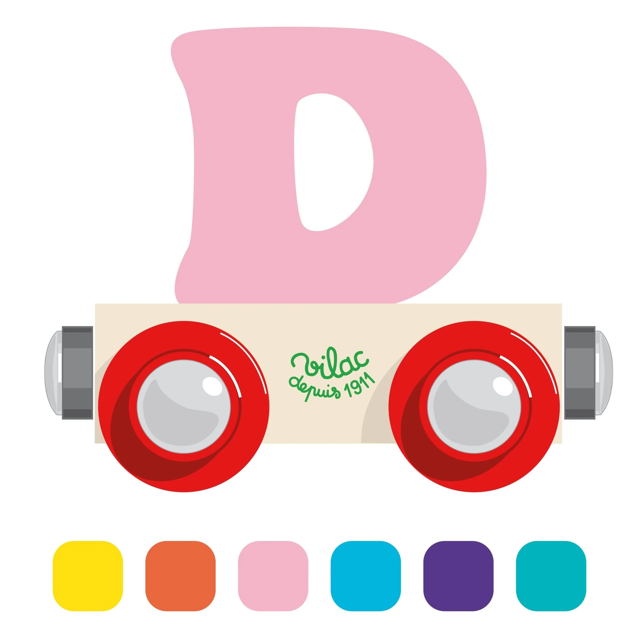 Houten Wagon Letter D