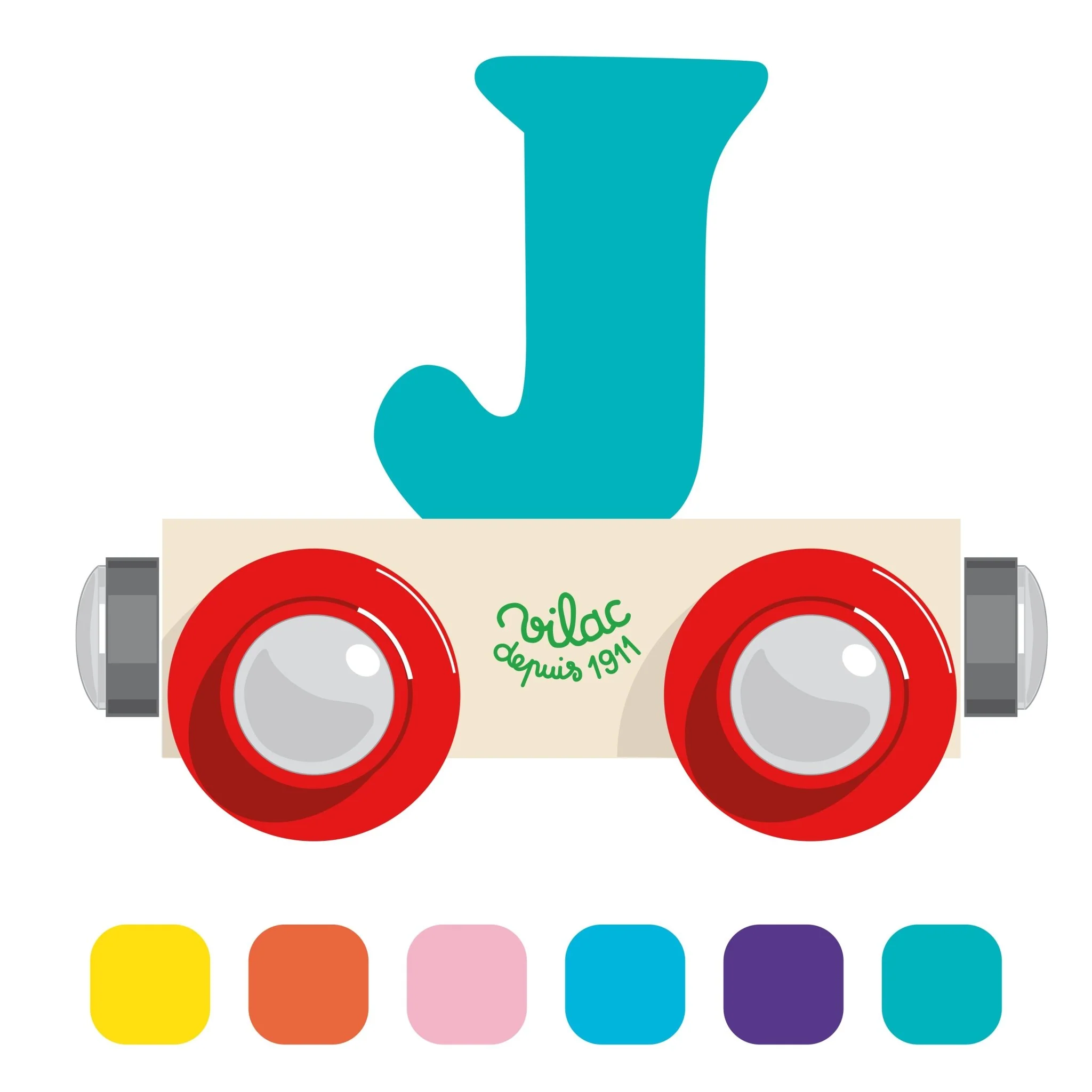 Houten Wagon Letter J