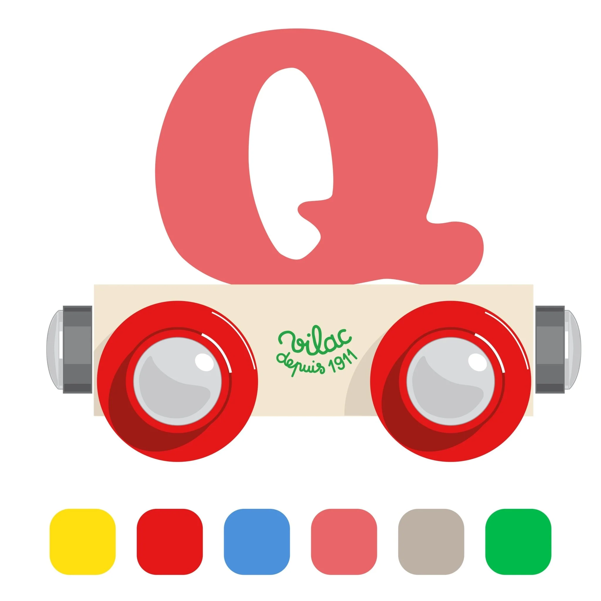 Houten Wagon Letter Q