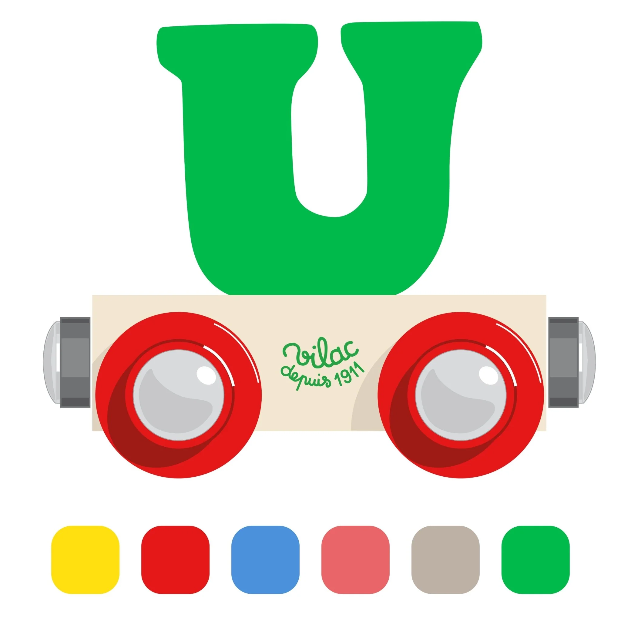 Houten Wagon Letter U