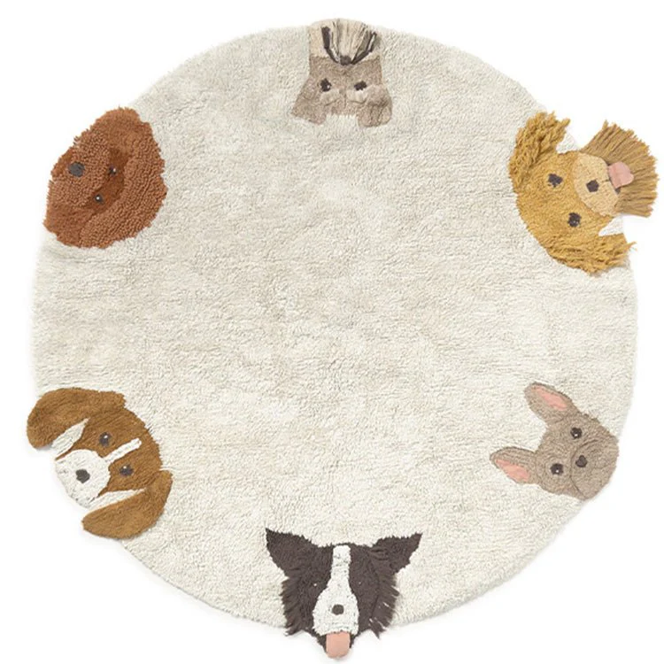 Wasbaar tapijt Dogs - 140 x 140 cm