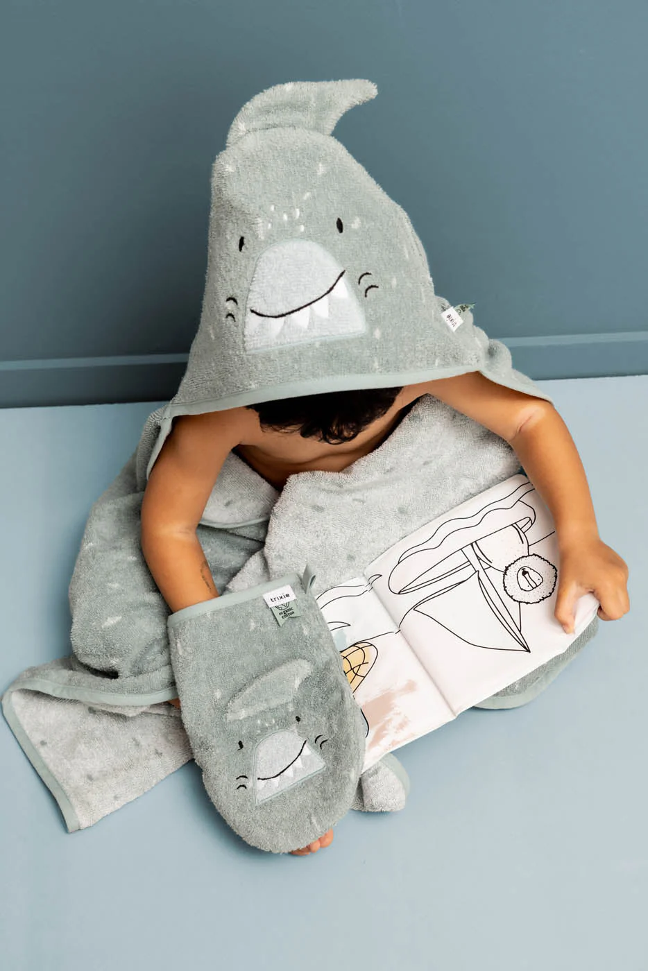 Washandjes Mr. Shark & Mr. Dino - set van 2 - Image 2