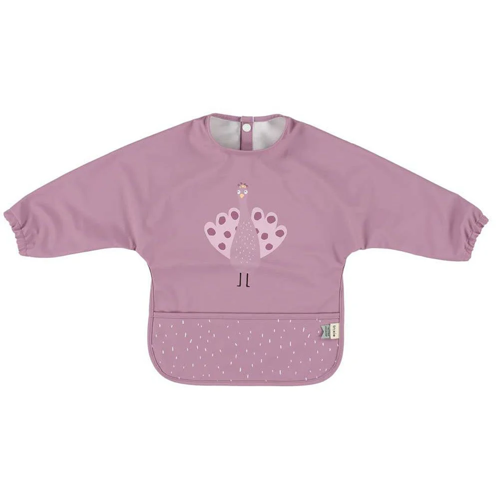 Waterproof long sleeve bib - Mrs. Peacock