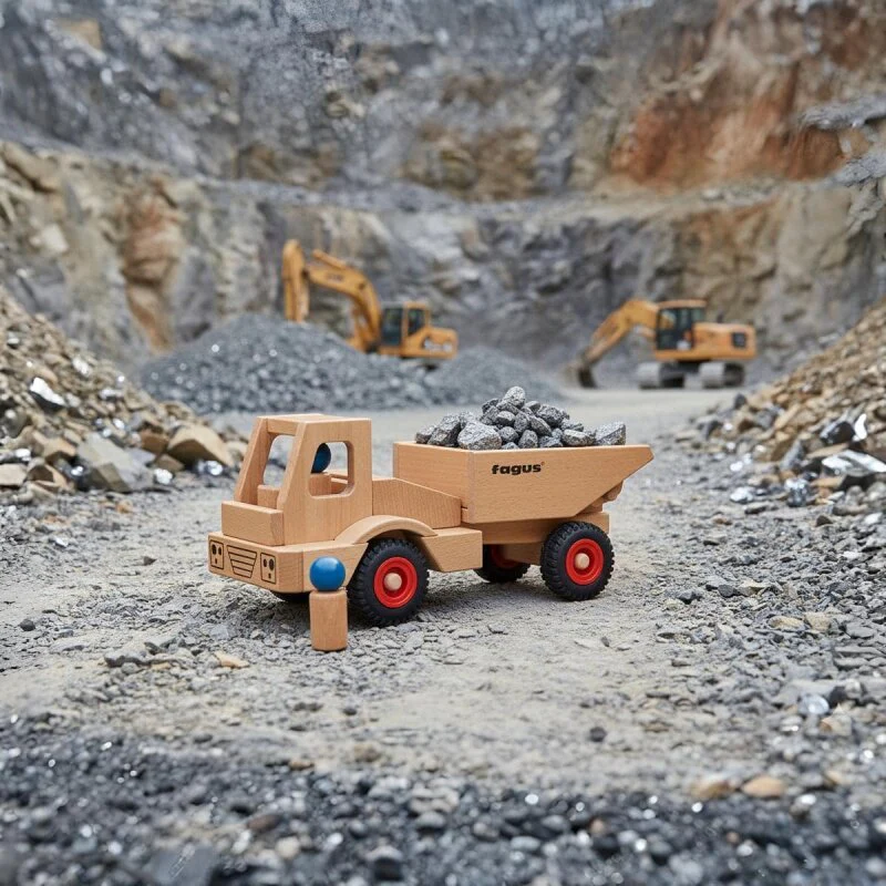Houten voertuig Wheels Dumper met 2 popjes - Image 2