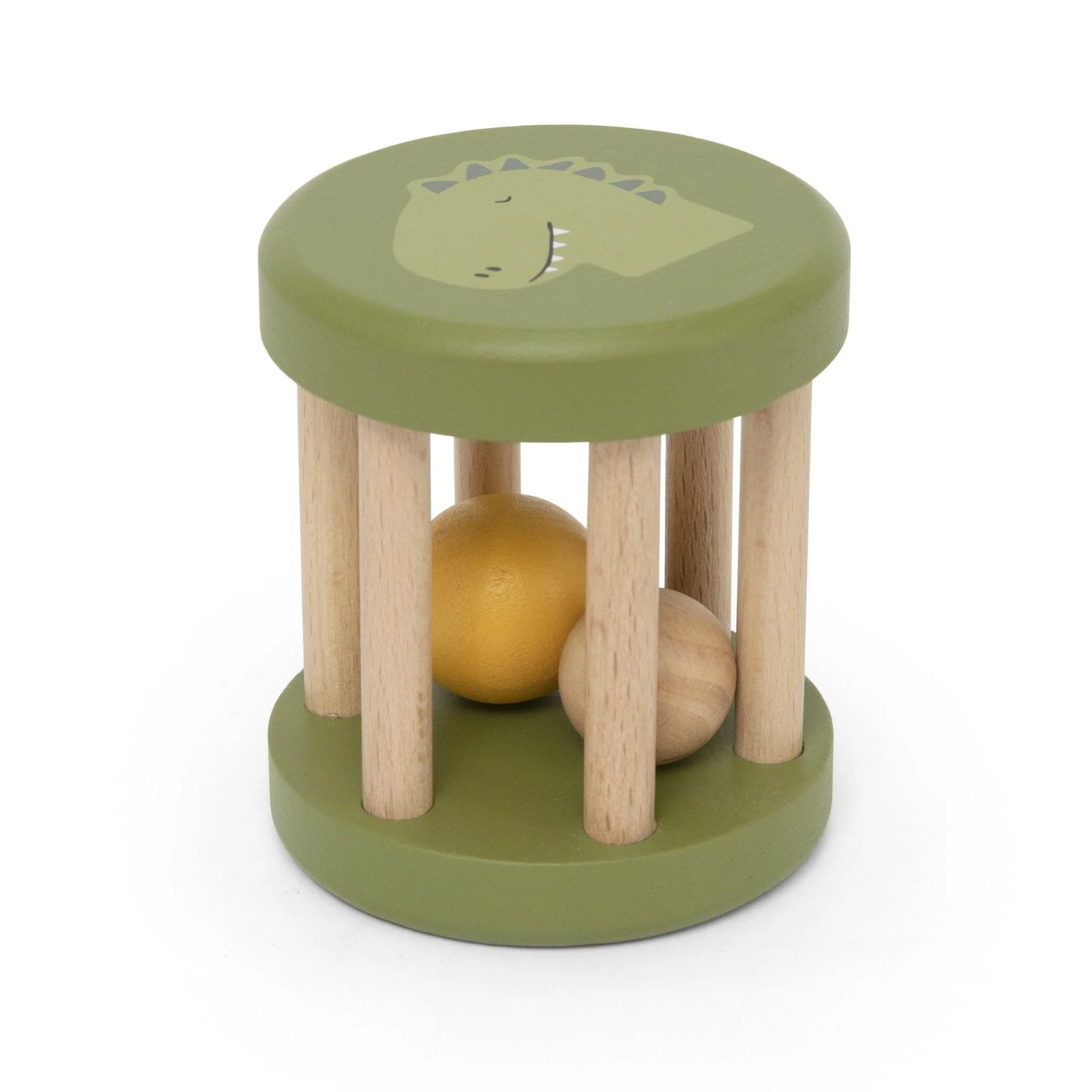 Rollende houten rammelaar - Mr. Dino