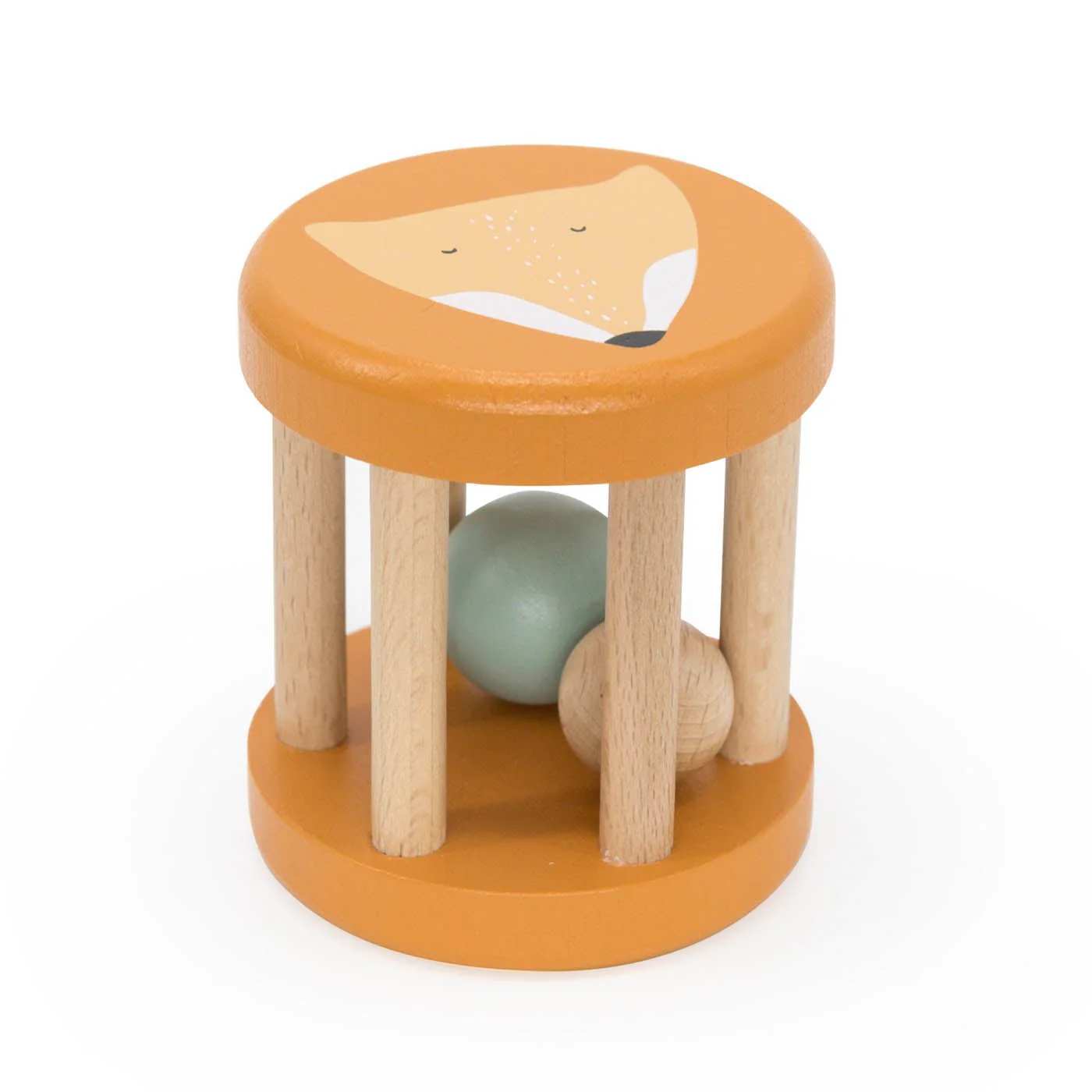 Rollende houten rammelaar - Mr. Fox