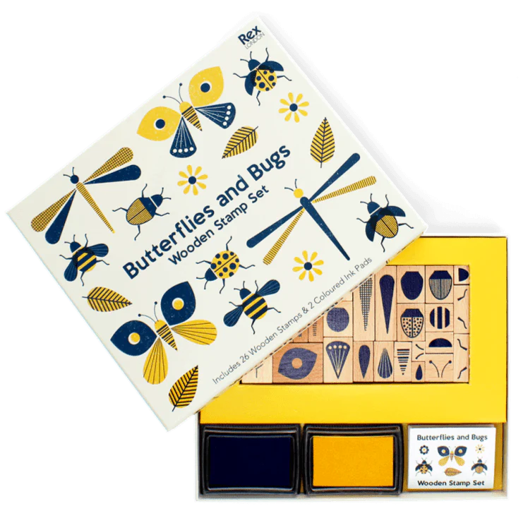 Wooden stamp set - Butterflies and Bugs
