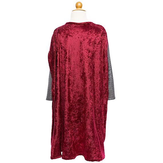 Zilveren Ridderkostuum Met Rode Cape - Image 4