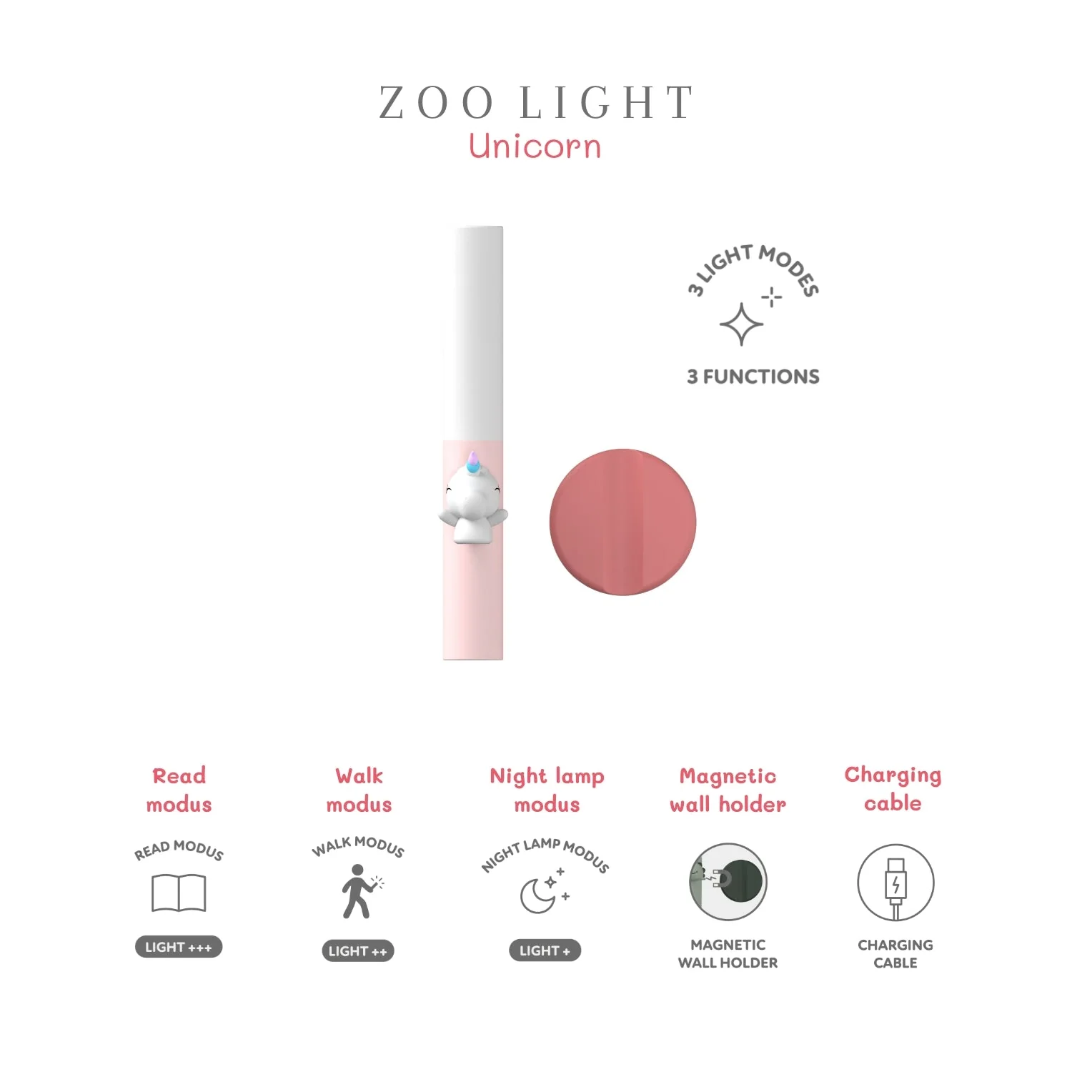 Oplaadbaar nachtlampje - Zoo Light Unicorn - Image 10